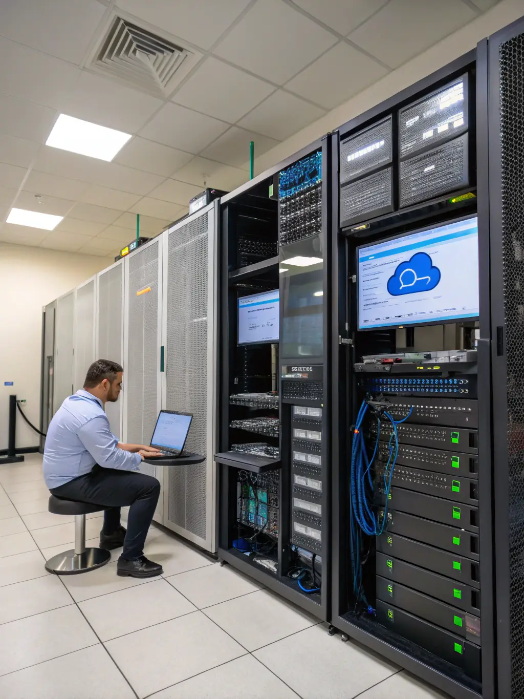 A professional photograph of Google Cloud infrastructure, showcasing various Google Cloud services and technologies, used to represent Praise Consulting's Google Cloud expertise.